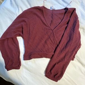 Maroon cropped sweater